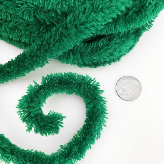 Wired Yarn Trim in Green ~ Soft and Fluffy ~ 1 yd.